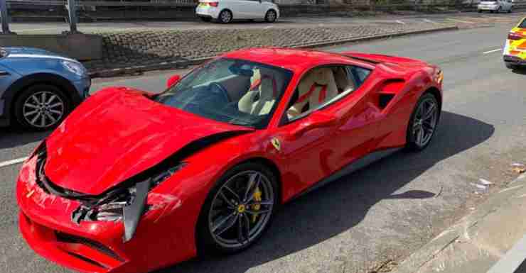 La Ferrari 488 Italia dopo l'incidente