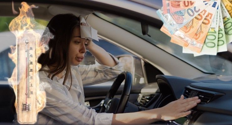 Auto al sole aria condizionata