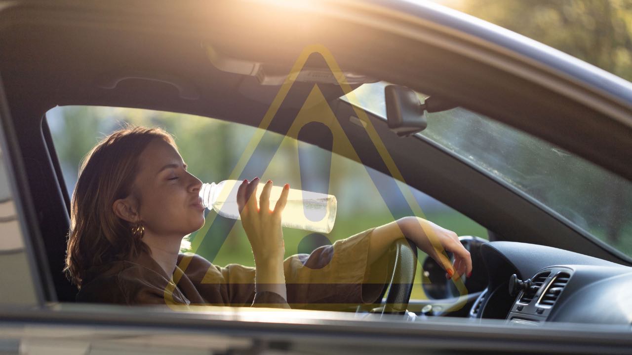 Bere acqua in auto