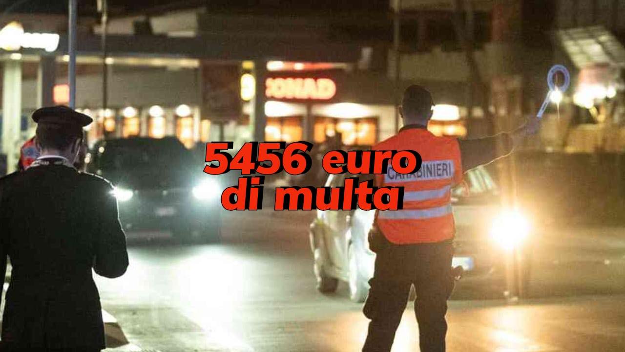 Multa ai posti di blocco