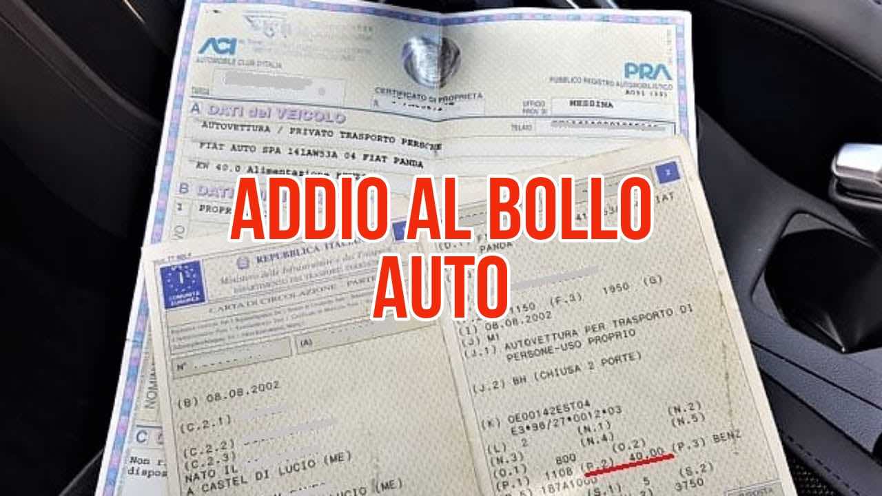 Addio al bollo auto