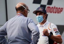 Carmelo Ezpeleta e Marc Marquez (Ansa)