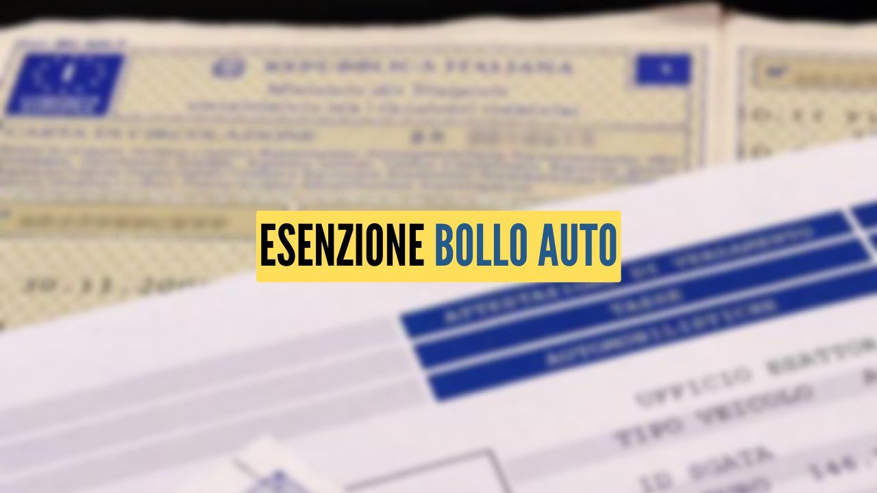 esenzione del pagamento del bollo