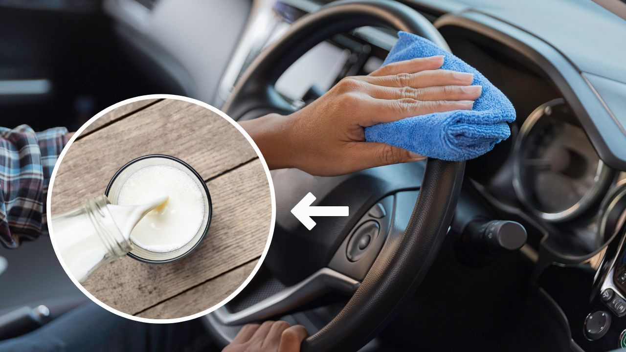 latte per pulire l'auto
