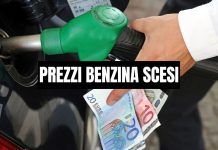 prezzi benzina scesi