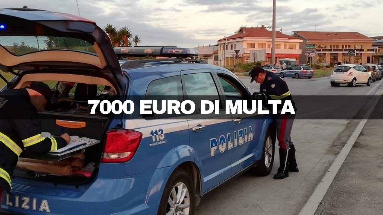 controlli a tappeto sulle strade multa