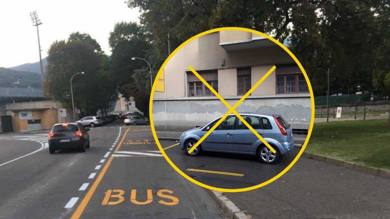 fermata autobus mai parcheggiare