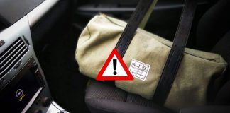 mai poggiare la borsa sul sedile