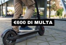 monopattino elettrico multe
