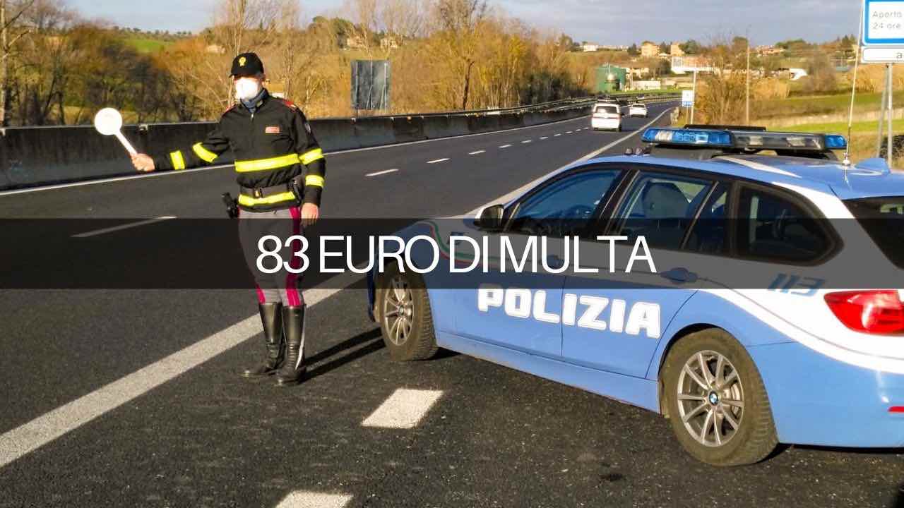 multa se guidi cosi per strada