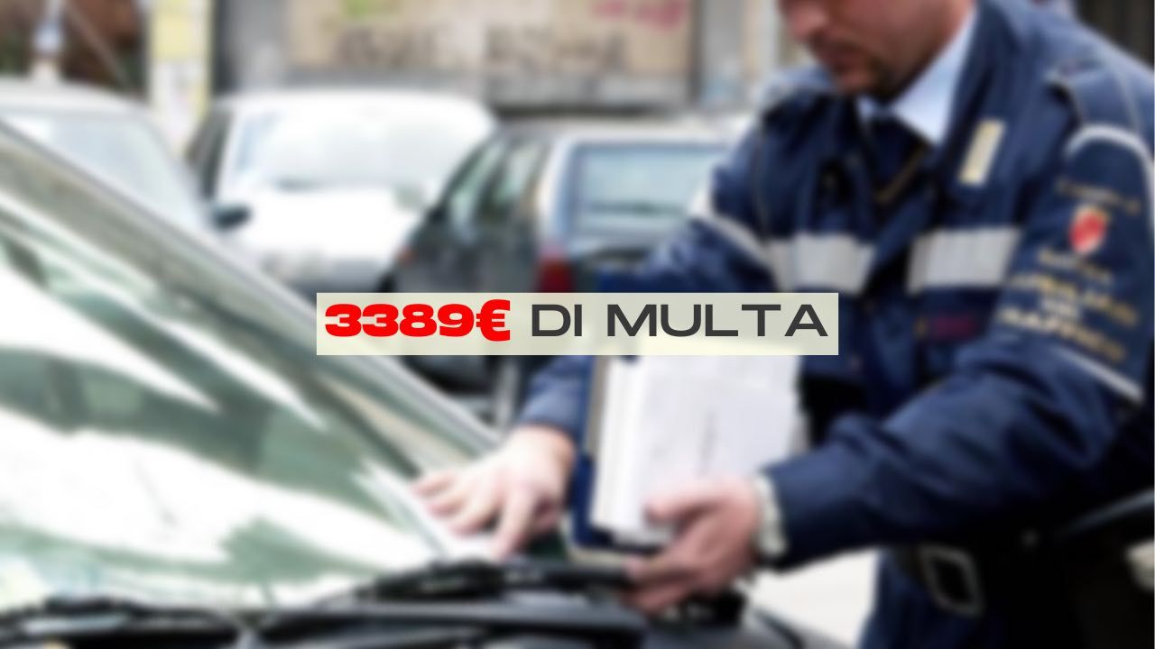 3389€ di multa