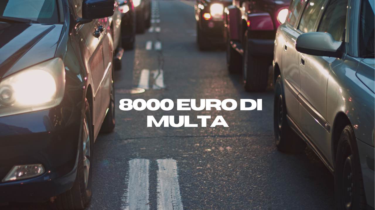 8000 euro di multa