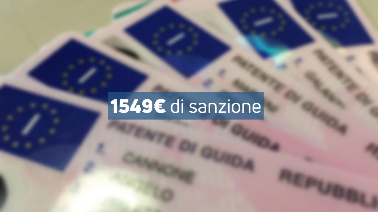 1549 euro di sanzione