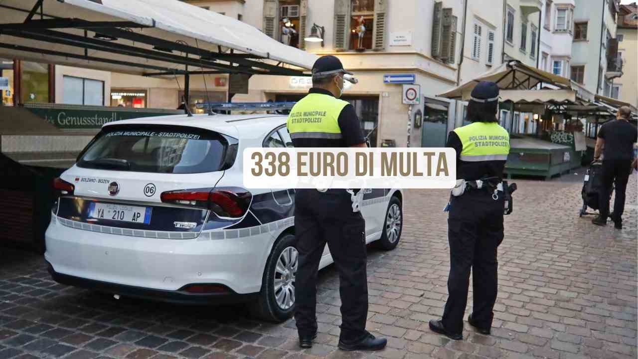 338 euro di multa