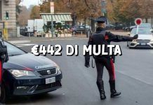 442 euro di multa