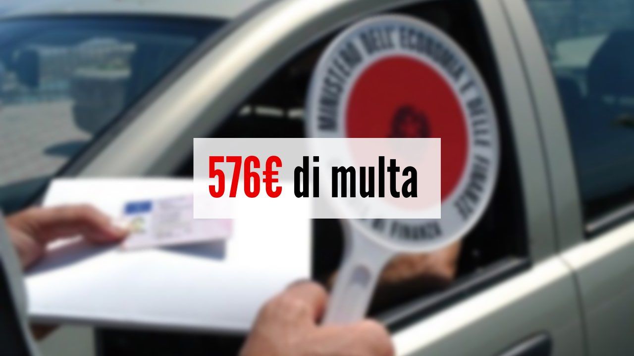 576€ di multa