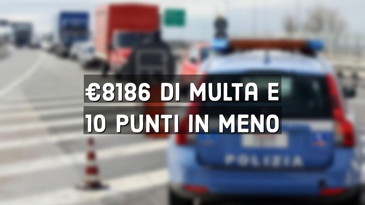 Multa e punti in meno