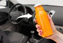 Succo di frutta in auto