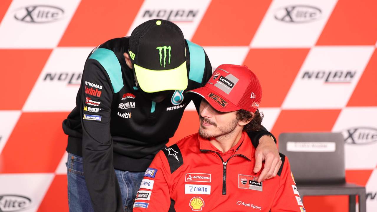 Valentino Rossi and Pecco Bagnaia (Ansa)