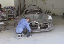 Bugatti in garage