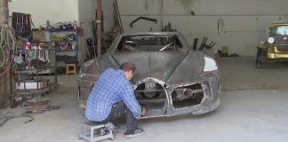 Bugatti in garage