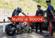 Motociclista fermato dai carabinieri