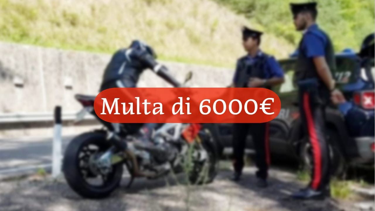 Motociclista fermato dai carabinieri